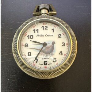 Phillip Crowe Majesti Co. Men’s Pocket Watch With Brown Leather Carrying Case